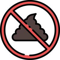 A no poo sign with a black and red circle vector