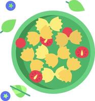 A plate with pasta and tomatoes on it vector