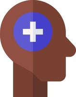 A person's head with a plus sign in the middle vector