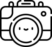 A camera icon with a smiley face vector