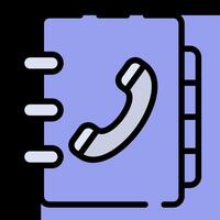 A phone icon on a purple notebook vector
