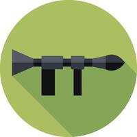 A flat icon of a gun with a long shadow vector