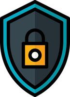 A shield with a lock on it vector