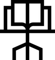 A black and white logo with a tree vector