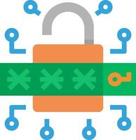 An icon of a padlock with a key in the middle vector