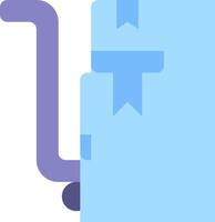 A blue suitcase with a purple ribbon on it vector