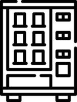 A black and white icon of a vending machine vector