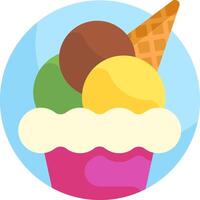 Ice cream icon with three scoops of ice cream vector