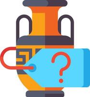 Ancient greek vase with question mark vector