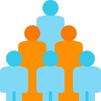A group of people standing in a pyramid vector