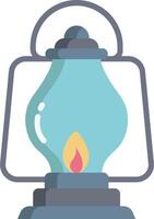 An old lantern with a burning candle in it vector