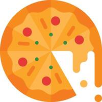 Pizza slice with sauce and cheese vector
