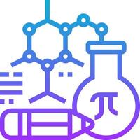 A science lab with a pencil, a flask and a calculator vector