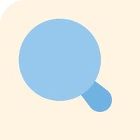 A blue magnifying glass icon on a white background vector