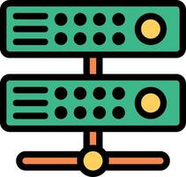 A server rack with two servers on top vector
