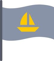 A sailboat on a flag with a yellow sail vector
