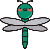 A cartoon dragonfly with a smile on its face vector