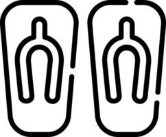 Two flip flops with a line through them vector