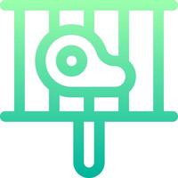 A green and white icon of a bird in a cage vector