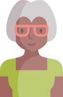 An old woman with glasses and a green shirt vector