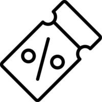 A black and white image of a coupon vector
