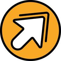 A yellow circle with an arrow pointing to the left vector