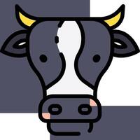 A cow head with yellow horns on a checkered background vector