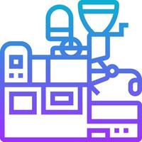 A blue and purple line icon of a machine vector
