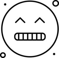 A black and white image of a face with a smile vector