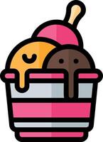 Ice cream bucket icon vector