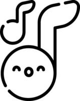 A black and white image of a music note vector