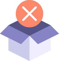 A box with an x on it and a red cross vector