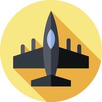 A flat icon of a fighter jet vector