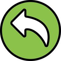 A green circle with an arrow pointing to the left vector
