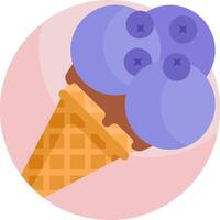 An ice cream cone with blueberries on top vector