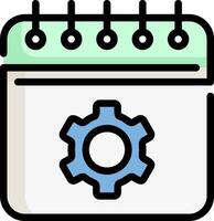 A calendar with gears on it vector