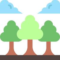 Three trees with clouds and blue sky vector