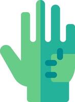 A green hand with a finger pointing to the other side vector
