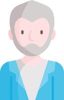 An old man with a beard and a blue jacket vector
