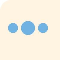 A blue circle with three dots on it vector