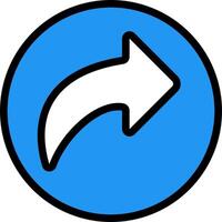A blue circle with an arrow pointing to the left vector