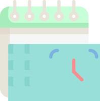 A calendar and a clock are shown in a flat style vector