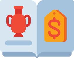 A book with a vase and a dollar tag vector