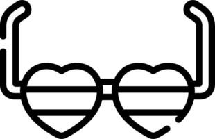 Glasses with hearts icon vector