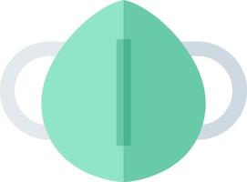 A green protective mask with a white handle vector