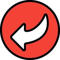 A red circle with an arrow pointing to the left vector