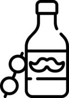 A bottle with a mustache and glasses vector