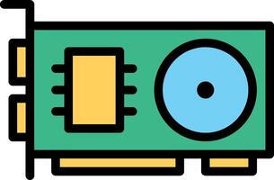 A green computer with a blue disk on it vector