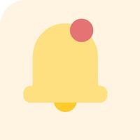 A yellow bell with a pink dot on it vector
