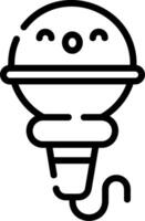 A black and white line drawing of a light bulb vector